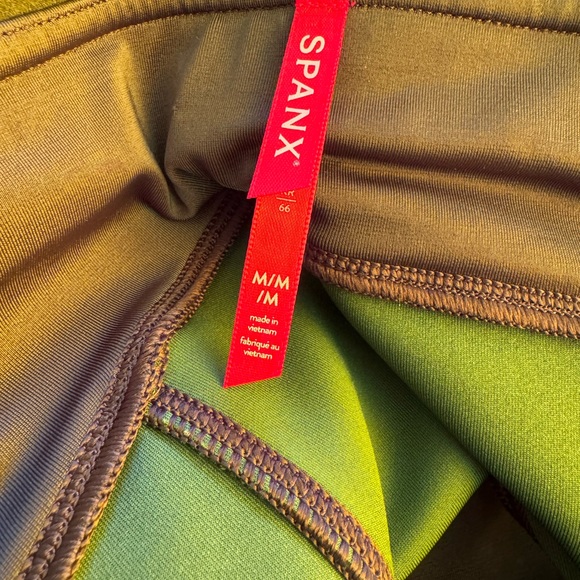 Spanx Faux Suede Leggings deep Moss Green Sculpt M - Picture 5 of 5